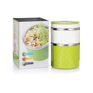 Camen Chấm Bi Đựng Thức Ăn Giữ Nhiệt  2 ngăn lõi inox