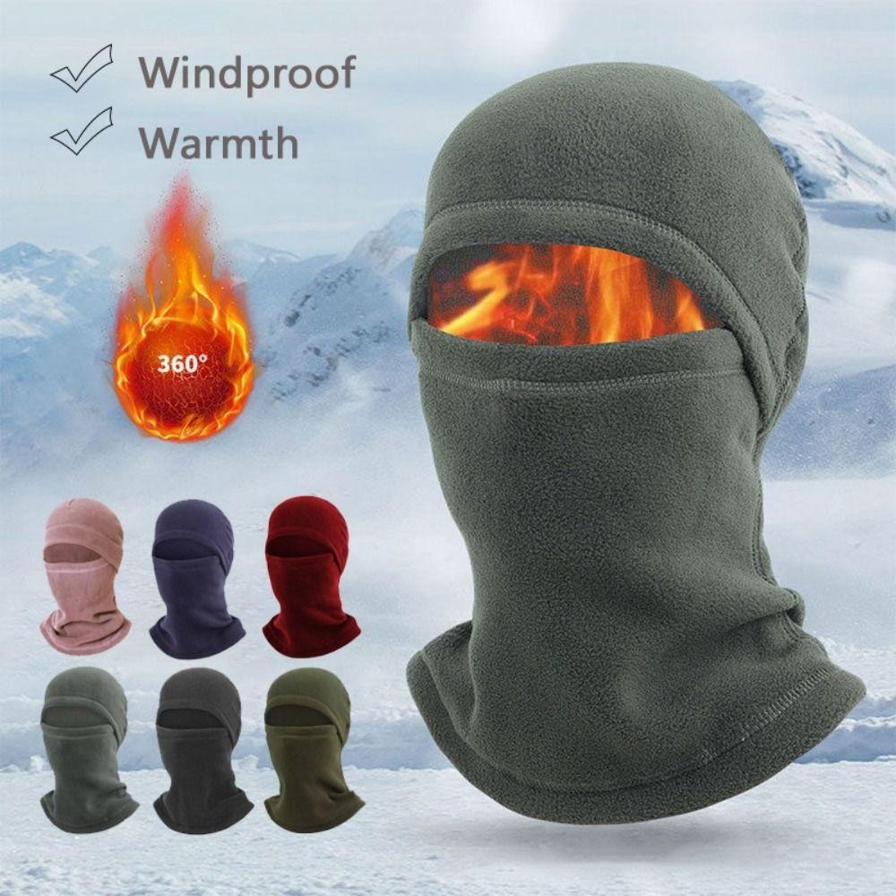 Seyawson Full Face Neck, Ấm áp Balaclava Polar Fleece Mũ đội đầu đi xe đạp, Phụ kiện mùa đông di động Đi xe chống gió Thể thao ngoài trời