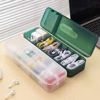 Bộ sắp xếp cáp dữ liệu SERENE, Hộp lưu trữ bộ sạc chống bụi lưu trữ riêng biệt, Phân loại đa chức năng có nắp máy tính để bàn cho văn phòng tại nhà