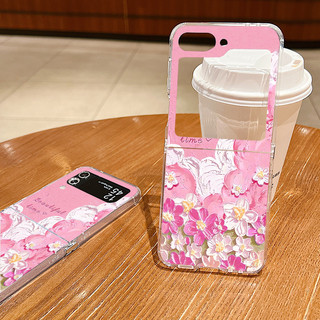 Hoa Tươi Trong Suốt Họa Tiết Trong Suốt Mềm TPU Ốp Lưng Điện Thoại Samsung Galaxy Z Flip 6 Flip 5 Flip 4 Flip 6 5 4 3 Khóa Kim Loại Silicon Gấp Bao