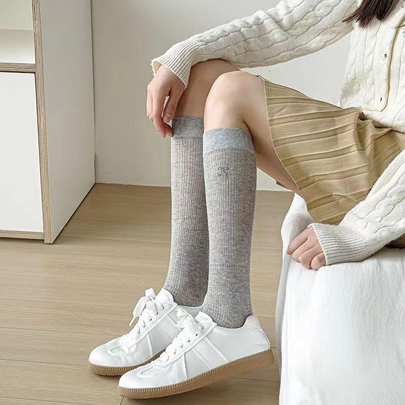 Tất Cotton Nơ - Tất Nơ Bắp - Phong Cách Ba Lê, Ngọt Ngào, Thời Trang - Siêu Mỏng, Mềm Mại, Thoải Mái, Lưới Thoáng Khí - Vớ Thêu Retro - Tất Rời Thường Ngày Hàng Ngày