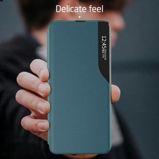 Ốp Da Cửa Sổ Clear View Sang Trọng Cho Samsung Galaxy S24 FE 23 Plus S22 Ultra S21 FE Flip Vỏ Bảo Vệ Chống Sốc