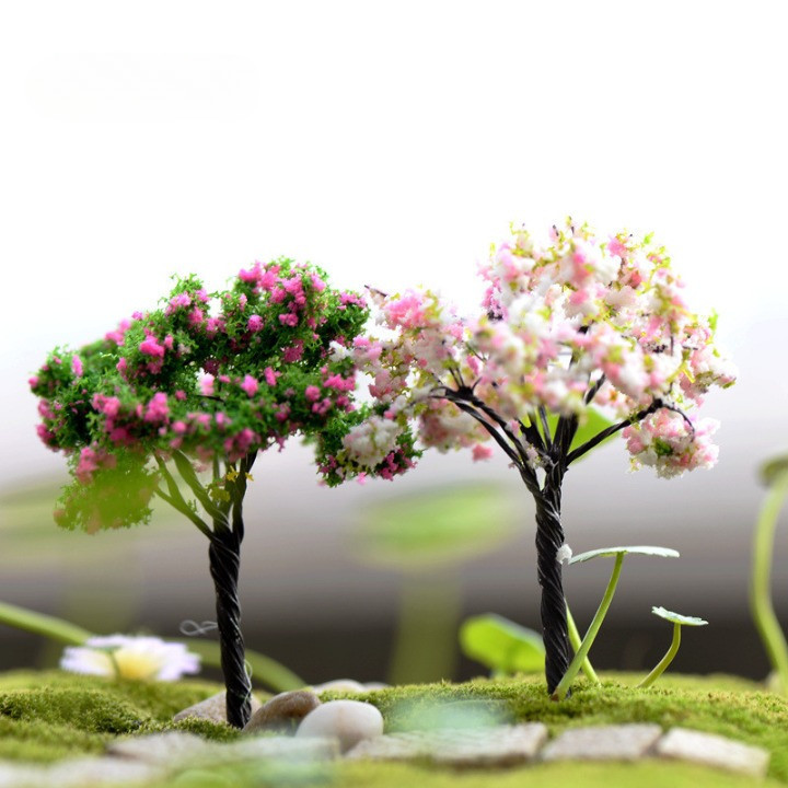 Cây Thông Noel, Hoa Anh Đào, Liễu 7cm - Trang Trí Tiểu Cảnh