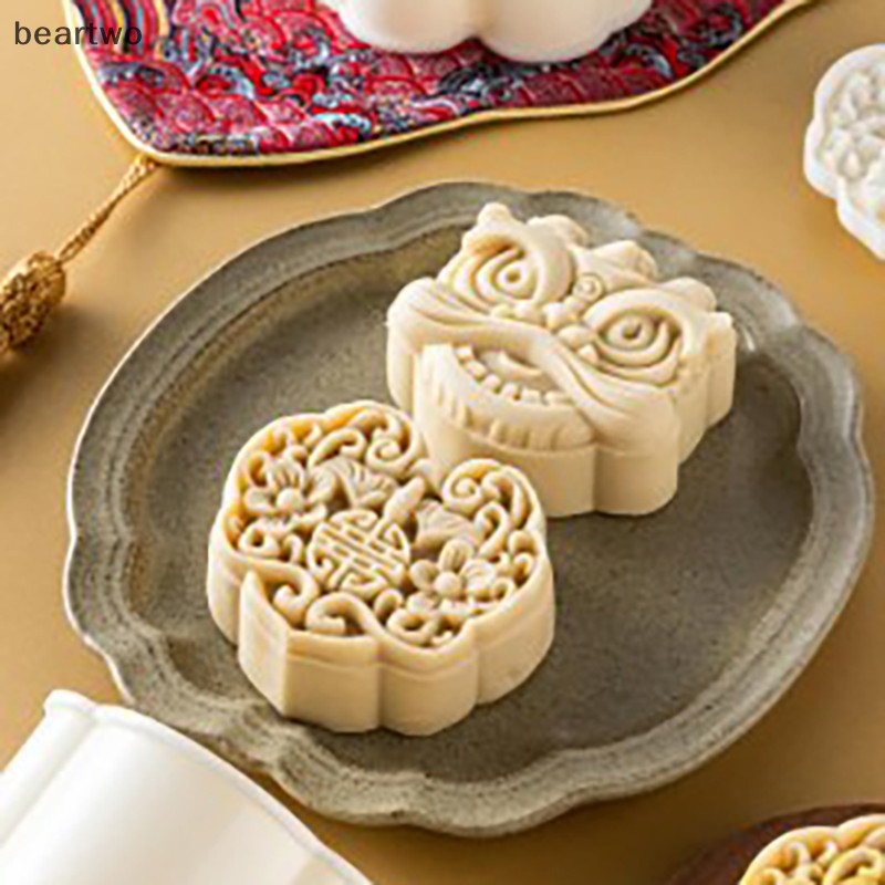< Beartwo > 2 Chiếc 75g Cookie Tem Tết Nguyên Đán Khuôn Bánh Trung Thu Dragon Ru Yi DIY Bấm Tay Fondant Bánh Ngọt Hộ Gia Đình Dụng Cụ Nhà Bếp Tiệc Đẹp