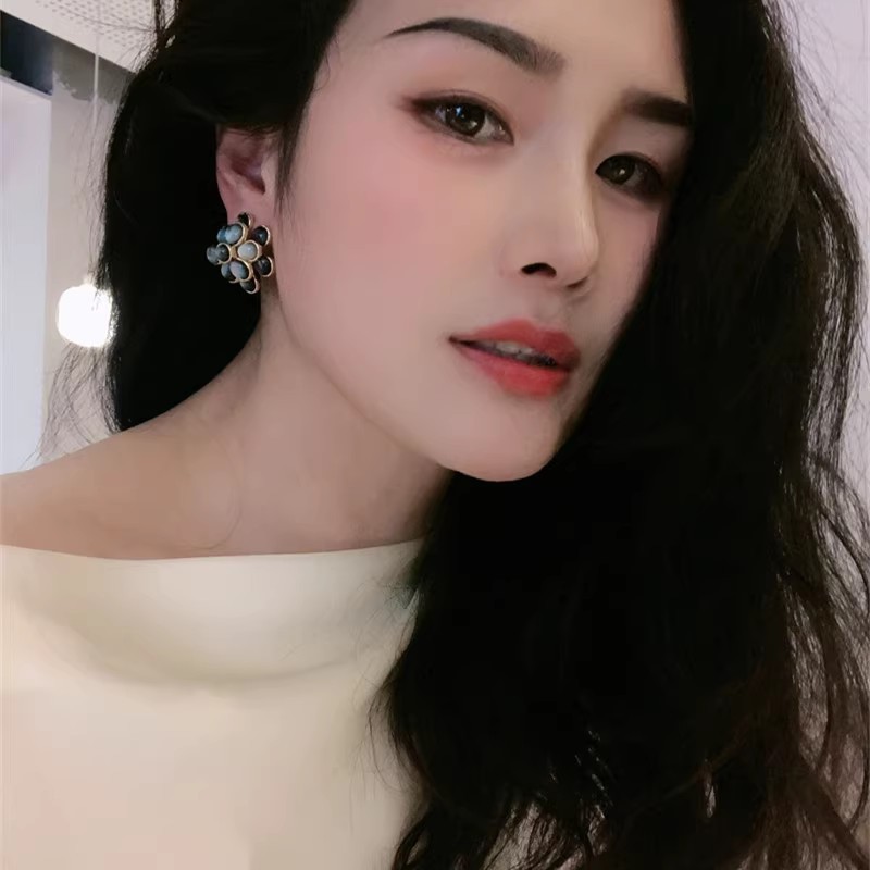 Bạc 925 Kim Ánh Sáng Sang Trọng Tính Khí Bông Tai Hoa Phong Cách Mới Bông Tai Thời Trang