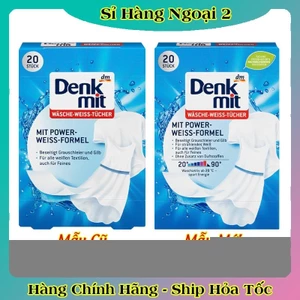 Miếng giặt tẩy quần áo trắng Denkmit giấy tẩy trắng, giữ màu trắng áo quần 20 tờ của Đức