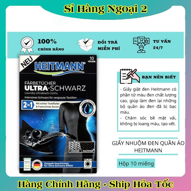 Bộ Giấy tẩy trắng, tẩy trắng cổ áo,giấy chống phai màu quần áo Denkmit và giấy nhuộm đen Heitmann Đức- Date mới Đủ Bill