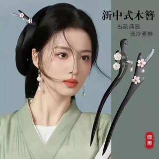 Màu Đá Quý Tinh Tế Kẹp Tóc Bé Gái Màu Đen Phụ Kiện Tóc Bằng Gỗ