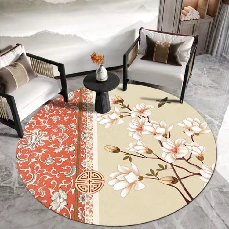 Thảm Tròn Phòng Khách Hộ Gia Đình Đầu Giường Giỏ Sàn Thảm Chống Trơn Trượt Rocking Ghế Thảm