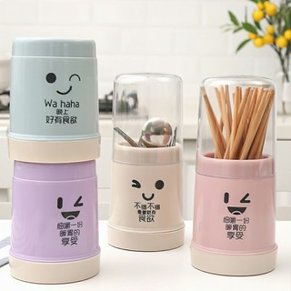 Ống đũa Hộp Đựng Đũa Dễ Thương Có Nắp Chống Bụi Giá Dụng Cụ Bằng Nhựa Thân Thiện Với Môi Trường Đế Thể Tháo Rời SUNND