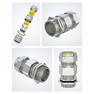 Đồng Mạ Niken Giáp Cáp Niêm Phong Khớp Chống Thấm Nước Kẹp Đầu Gran Niêm Phong Đôi Biển Chống Cháy Nổ Làm Đầy Chữ G3 / 4
