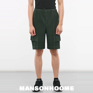 Quần yếm rộng rãi xếp li Miyake Quần short năm điểm nam mùa hè JF172