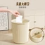 Sọt rác gia đình màu vàng nhạt đính hình chú miệng rộng vui nhộn 10/12/18l