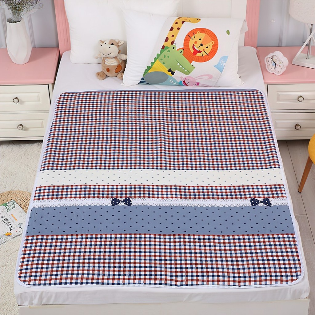Tấm lót chống thấm cho bé, Thảm lót chống thấm  3 lớp size to cho bé 80x120CM FE123