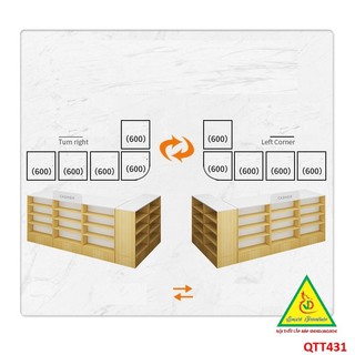 Quầy tiếp tân, thu ngân, tính tiền gỗ MDF QTT431 - VĐ Smart Furrniture NỘI THẤT LẮP RÁP VIENDONGADV