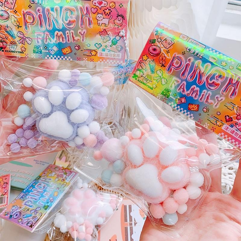 Sammi1 Handmade Flocking 's Paw Giảm Căng Thẳng Mochi Phục Hồi Chậm Quà Tặng Tiệc Sinh Nhật Mới VN