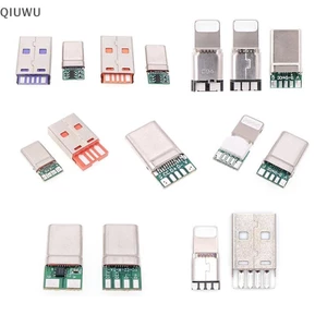 Qiuwu Sạc Nhanh Type-C USB 65W 5A Đầu Nối Nam Hàn Với 5Pin PCB + Loại A Nam 6 Pin USB DIY Bộ Sạc Dữ Liệu OTG.