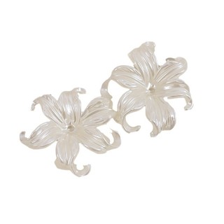 Bông tai DIY màu trắng ngọc trai bóng loáng với lỗ, cánh hoa hình dạng không đều, phụ kiện tóc, bán buôn