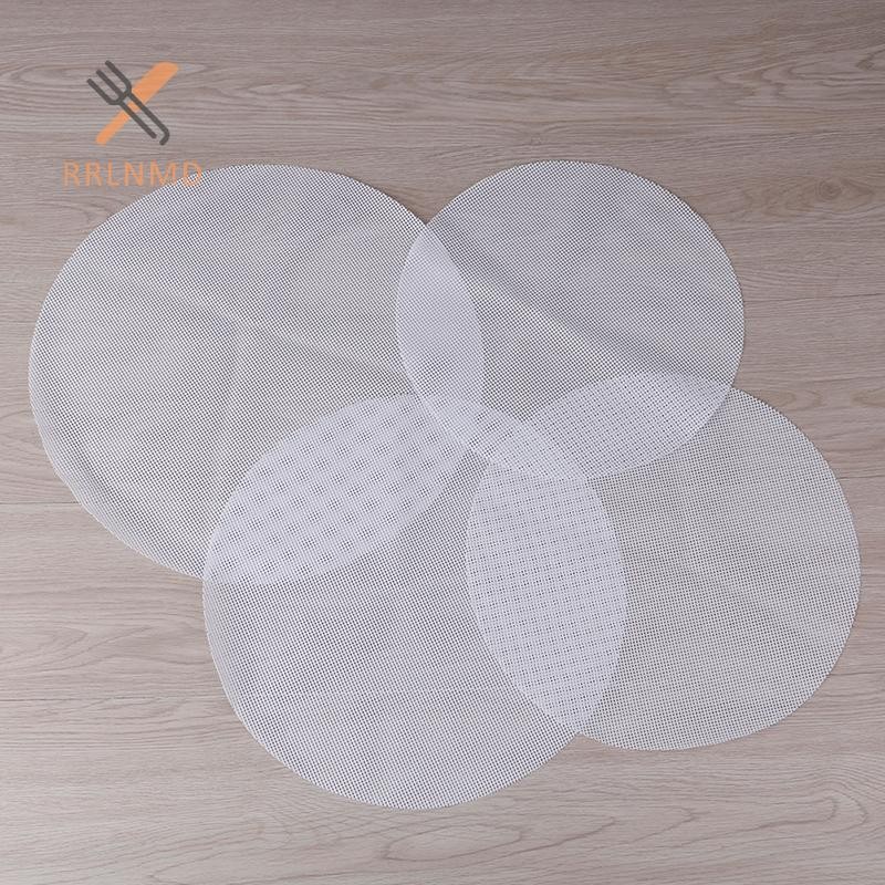 Rrlnmd Tròn Chống Dính Silicon Lưới Vải Nướng Bánh Lót Hấp Miếng Lót Bánh Bao Buns Thảm MỚI