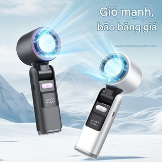 Quạt Mini Cầm Tay Chính Hãng, Tốc Độ Gió Mạnh, Đa Chế Độ, Gập 180 Độ