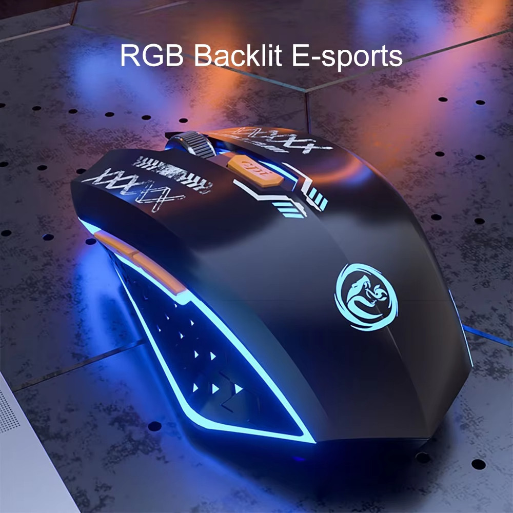 Chuột Không Dây Mới RGB Chuột Chơi Game Đèn Nền Chế Độ Kép Bluetooth 5.4 Chuột 2.4G Sạc Im Lặng Chuột 1600 DPI Chuột Cho PC Laptop