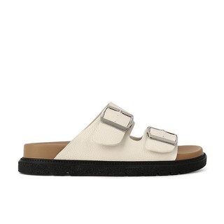 Mới Retro Đơn Giản Dép Dày Dây Đeo Khóa Đôi Birkenstock Dép Nữ Dép Ngoài Trời