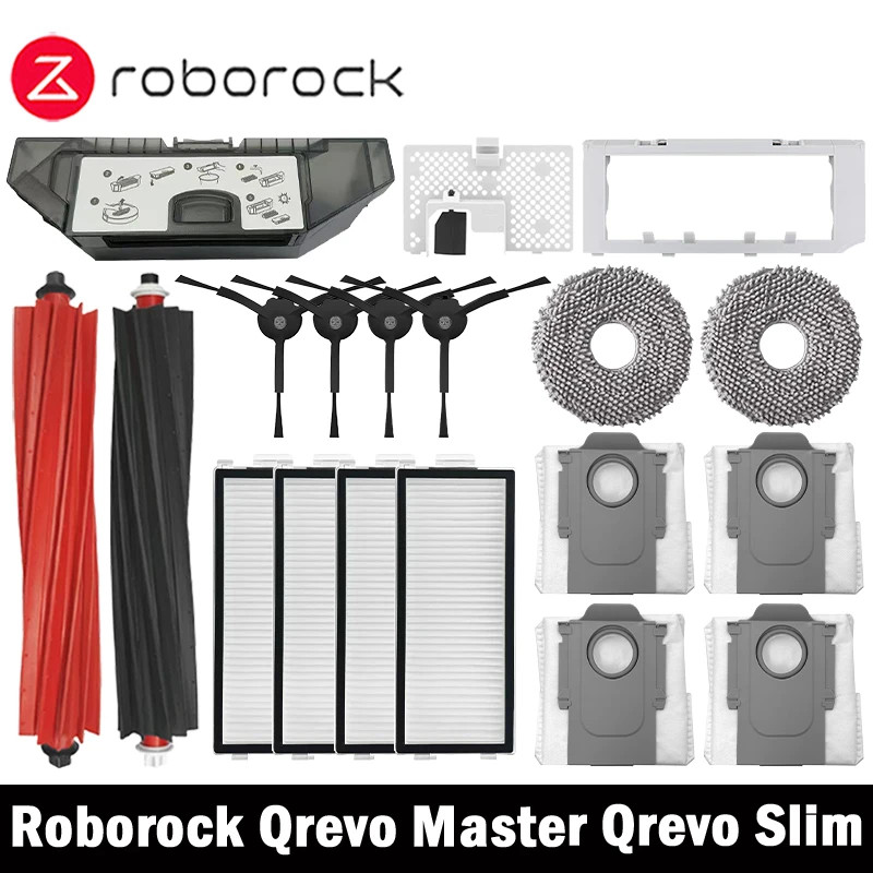 Roborock Qrevo Master / Qrevo Slim Robot Hút Bụi Phụ Kiện Chính Bàn Chải Bên Lọc Lau Nhà Vải Túi Bụi Phụ Kiện