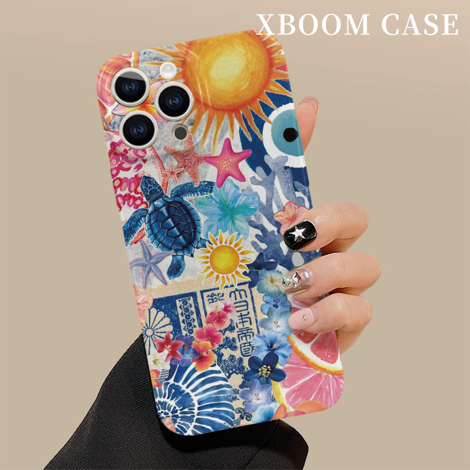 Ốp Điện Thoại Sân Vườn Dưới Nước Cho iPhone16PM 15ProMax 11Pro 12MINI SAMSUNG S22 / 23 / 24 / 25 13plus 7 / 8 SE XS XR Vỏ Cứng Bóng