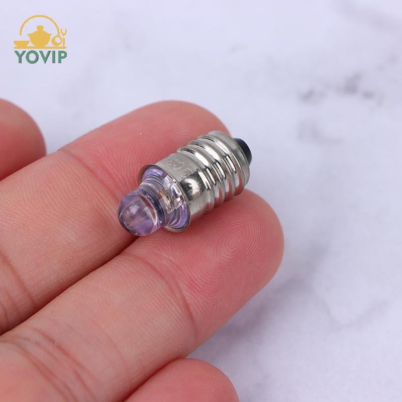 YOVIP 2 Bóng đèn LED E10 3V/6V thay thế cho đèn pin, ánh sáng trắng ấm VN