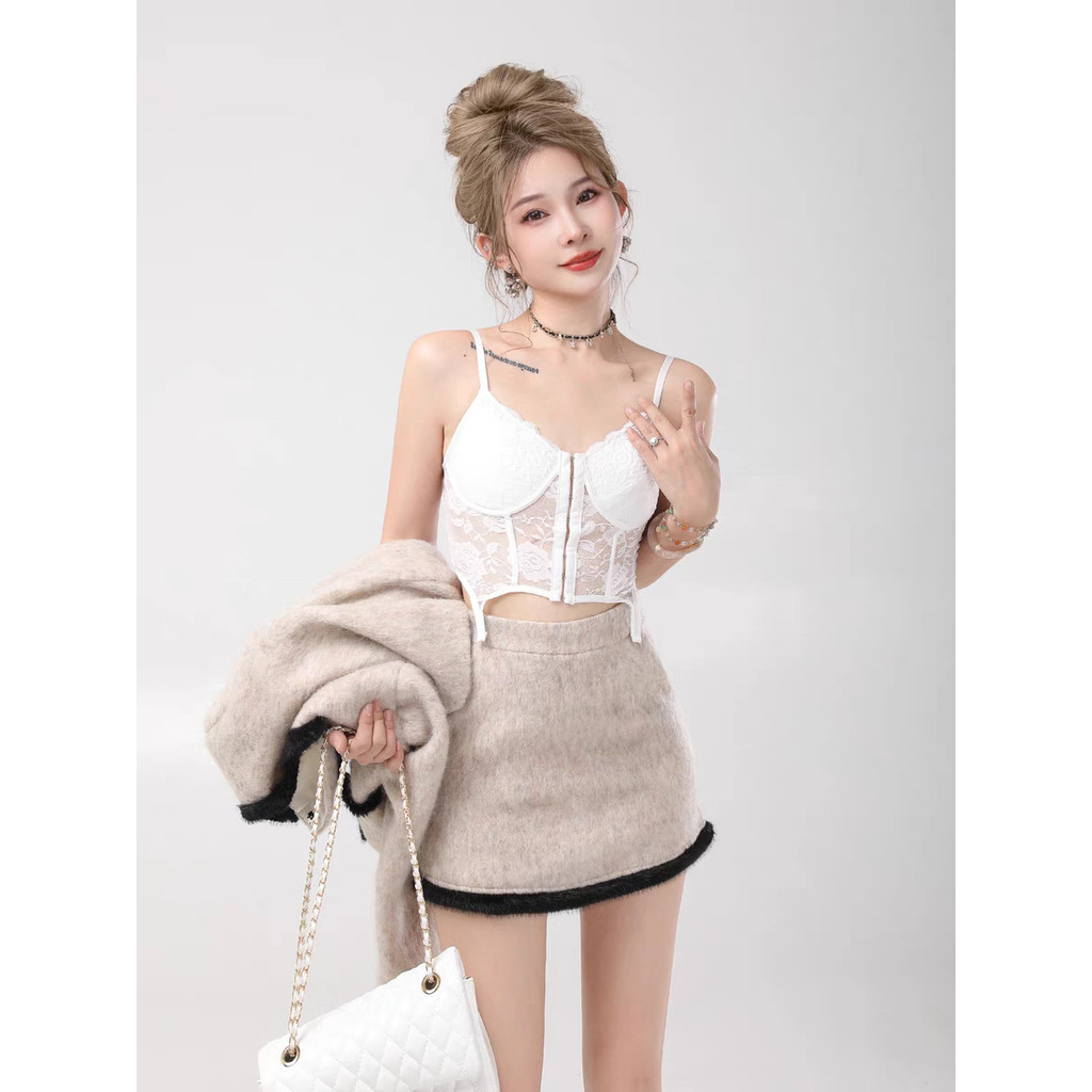 Milyfashion Camisole Nữ Ren Hồng Gợi Cảm với Xương Cá Mỏng - Thoải mái và Thời Trang