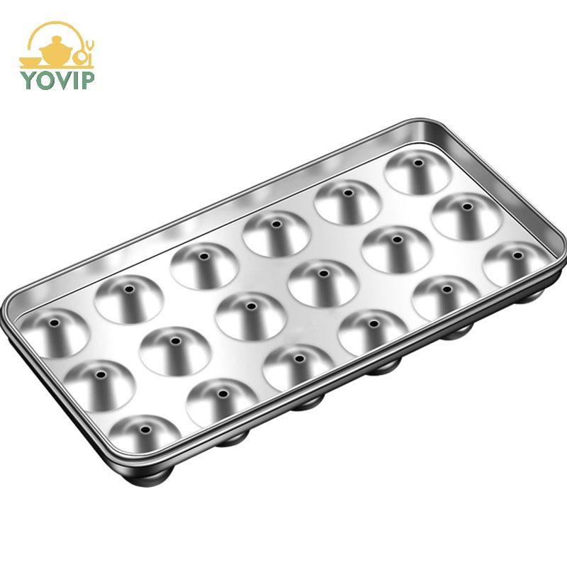 Khuôn Khay Đá Bằng Thép Không Gỉ YOVIP Có Nắp Cho Tủ Đông 18 Lưới Kim Loại Có Thể Tái Sử Dụng Máy Làm Đá Tròn Cho Gia Đình Và Thanh Sử Dụng VN
