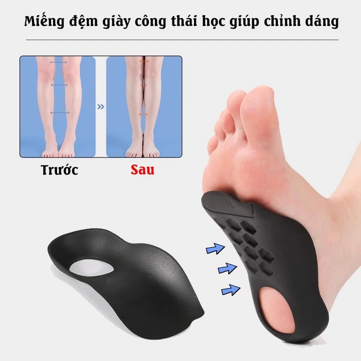 Miếng đệm Công thái học bằng Cao su non hỗ trợ chỉnh dáng , đệm lòng bàn chân phẳng, Hỗ trợ cho bàn chân dẹt
