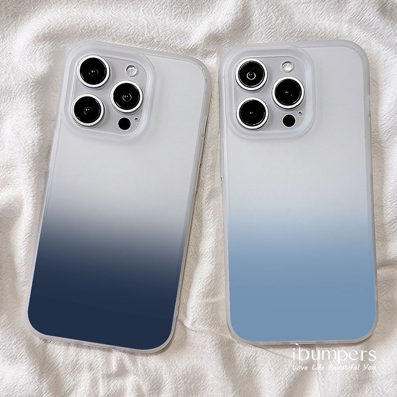ibumpers Ốp Điện Thoại iPhone Gradient Elegance Pattern Ốp Lưng Trong Suốt Nhám Mờ Chống Bẩn Chống Sốc Cho IPhone 16 15 14 12 13 11 Pro Max IP 7 8 Plus X XS XR