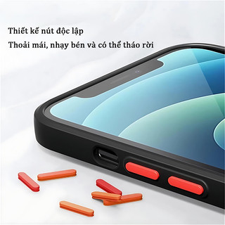 Ốp lưng iPhone viền silicon chống sốc, lưng nhám mờ, chống vân tay – Cho iPhone 14 15 16 17 Pro Max