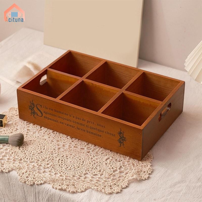 Khay phục vụ chia gỗ có tay cầm cho bàn cà phê nhà bếp Phòng ăn