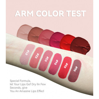 MLSMILE Matte Lip Glaze Lipstick Liquid Lipstick Non-Stick Cup Velvet Chống Thấm Nước Không Phai Màu Thay Đổi Dễ Dàng Tăng Màu Sắc Da Son Bóng Son Bóng 36