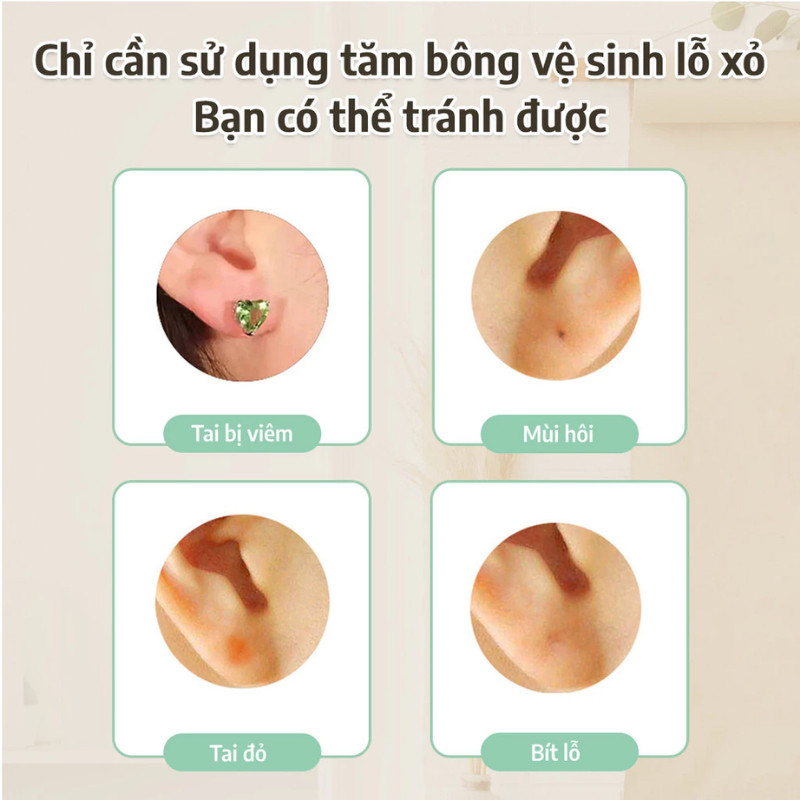 Hộp 240 Dây Vệ Sinh Lỗ Xỏ Khuyên Tai Hương Bạc Hà, Hoa Hồng, Que Vệ Sinh Lỗ Tai Khử Mùi