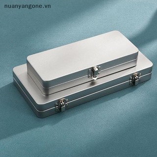 Nuanyangone.vn Hộp hình chữ nhật bằng kim loại màu xám bạc có nắp- Dành cho hóa đơn, mỹ phẩm, đồ dùng văn phòng Bảo quản-Perfect cho gia đình, văn phòng mới