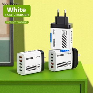 [sportoutdoor] Bộ sạc điện thoại di động 240W 5 cổng 2 USB 3 loại C PD QC 3.0 Bộ sạc tường US EU Cắm cho [ra]