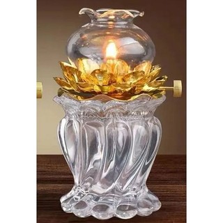 Đèn dầu thờ cúng pha lê hoa sen