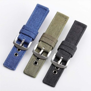 Dây đeo đồng hồ bằng vải đơn giản 20mm 22mm 24mm Dây đeo đồng hồ Nylon đa năng Thay thế Vòng đeo tay cho nam nữ Dây đeo đồng hồ Xanh đen Quà tặng thể thao