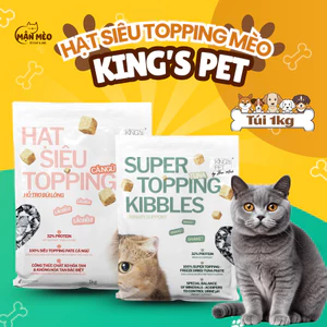 Hạt Siêu Topping Cá Ngừ KING'S PET BẢO ANH 1kg – Hỗ Trợ Búi Lông & Tiết Niệu – Pate Sấy Thơm Ngon Cho Mèo Kén Ăn