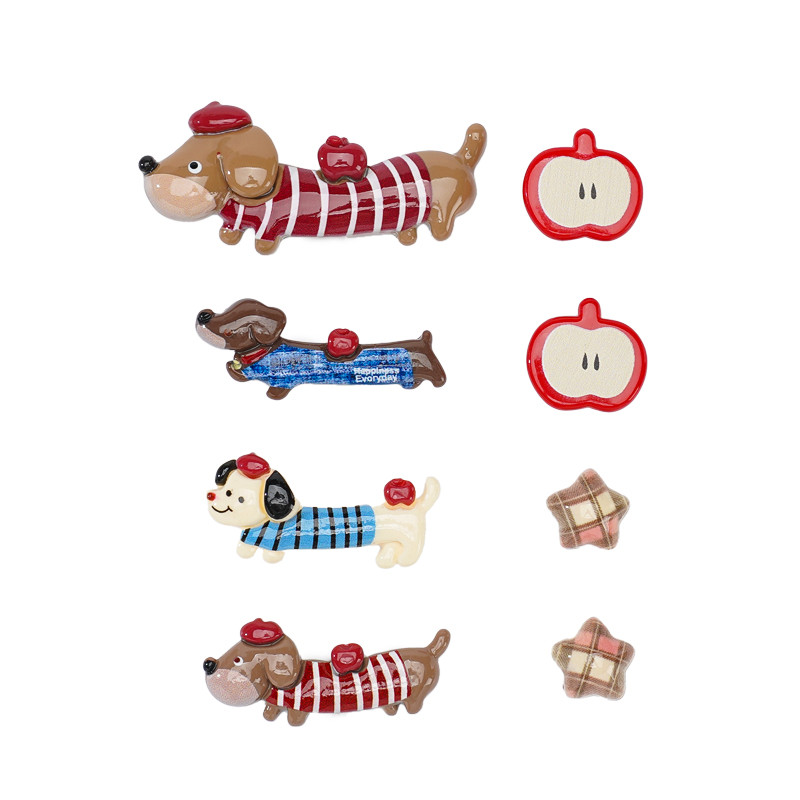 Thích hợp cho Crocs Apple Dachshund Puppy dễ thương, hoa giày cao cấp, phụ kiện lỗ khóa có thể tháo rời, ins