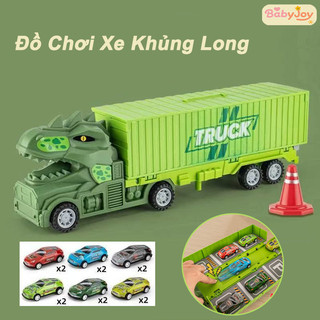【BabyJoy】Đồ Chơi ô Tô Kỹ Thuật Khủng Long,Xe vận chuyển khủng long,Đồ chơi ô tô đường ray biến hình khủng long