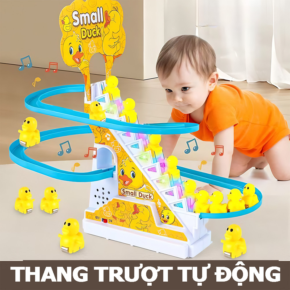 6-9 Chiếc Vịt Điện Leo Cầu Thang Đồ Chơi Có Ánh Sáng Và Âm Nhạc Vui Vẻ Cho Bé Tập Ngẩng Đầu