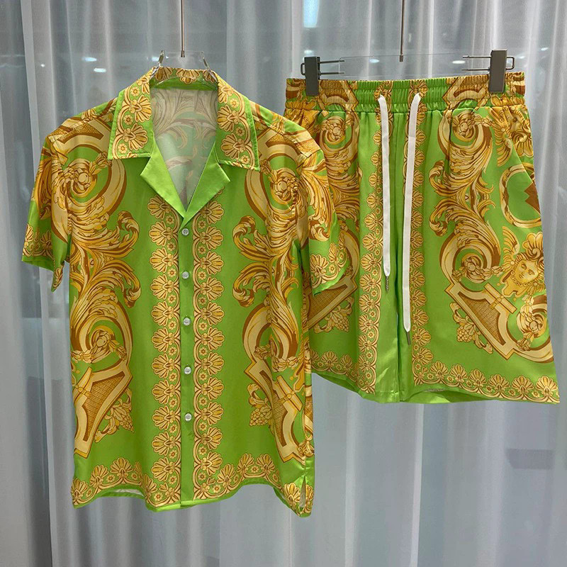 Bộ Quần Áo Đi Biển Nam Oversize, Họa Tiết Rồng Vintage, Phù Hợp Mùa Hè