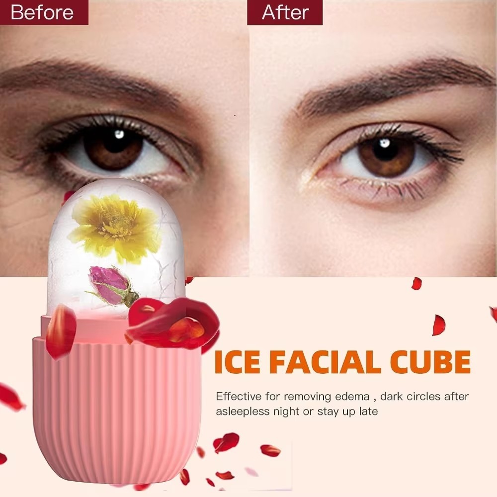 Silicone Ice Face Roller & Thép không gỉ Gua Sha Board & Silicone Bath Brush Set để nâng cơ mặt Dụng cụ chăm sóc da làm đẹp Bàn Chải Massage Bạch Huyết Mặt