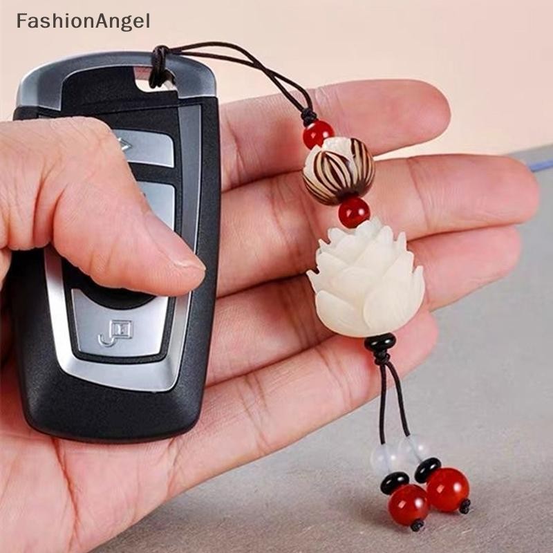 FashionAngel Vintage Handmade Khắc Bồ Đề Hoa Sen Móc Khóa Dành Cho Nữ Gỗ Trang Sức Quyến Rũ Đơn Giản Đính Hạt Móc Chìa Khóa VN