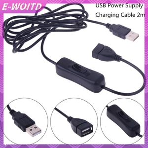 E-WOITD 1 Cáp USB Nam Đến Nữ BẬT TẮT Cáp Chuyển Đổi Đèn LED Dây Nguồn 2m HNVN