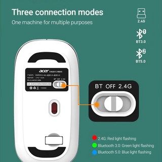 Chuột không dây Acer OMR050 Bluetooth + Kết nối 2.4G Có thể điều chỉnh DPI có thể sạc lại Tự động tắt chuông thông minh